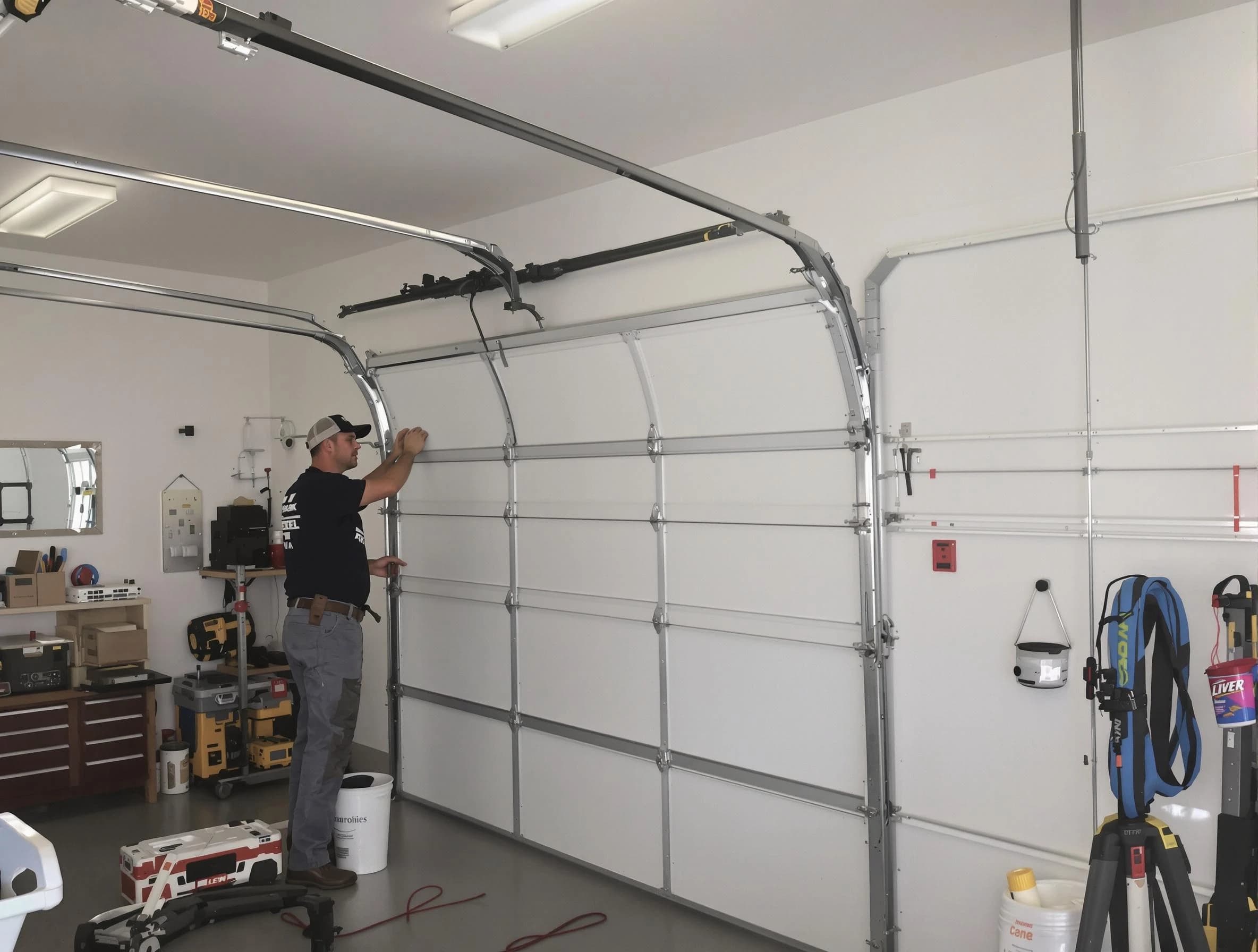 Tyrone Garage Door Repair team installing new garage door in Tyrone