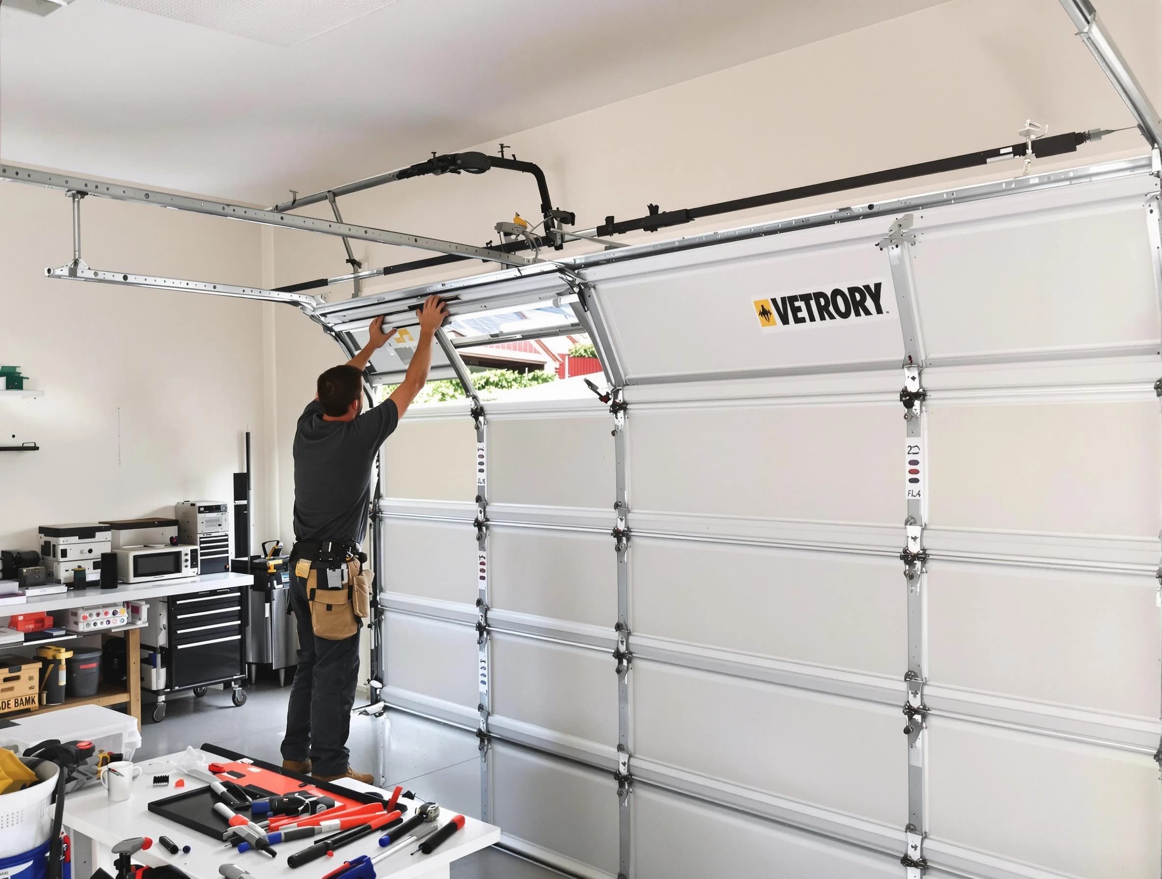 Tyrone Garage Door Repair technician performing section replacement in Tyrone