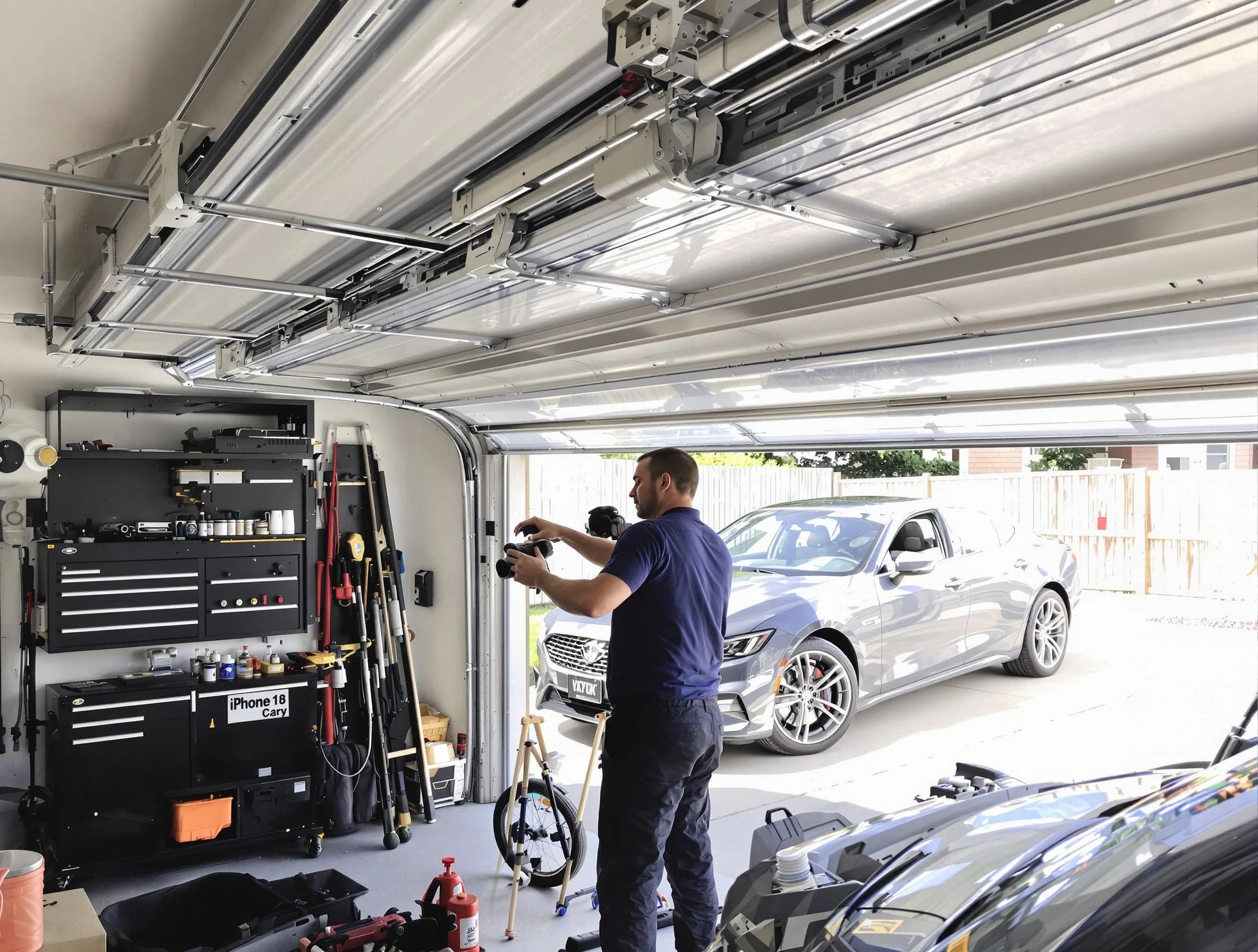 Tyrone Garage Door Repair technician fixing noisy garage door in Tyrone