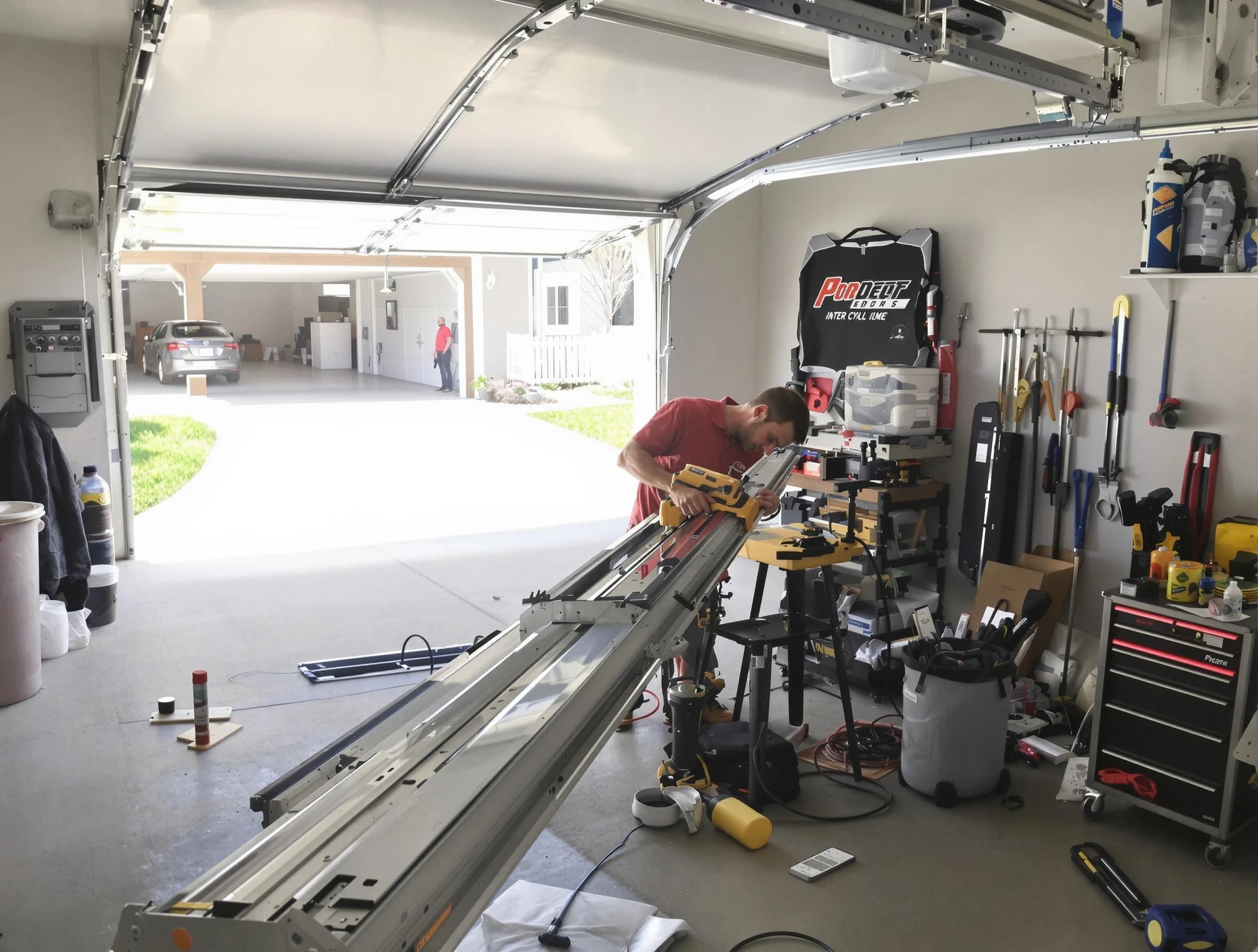 Tyrone Garage Door Repair expert performing track repair in Tyrone