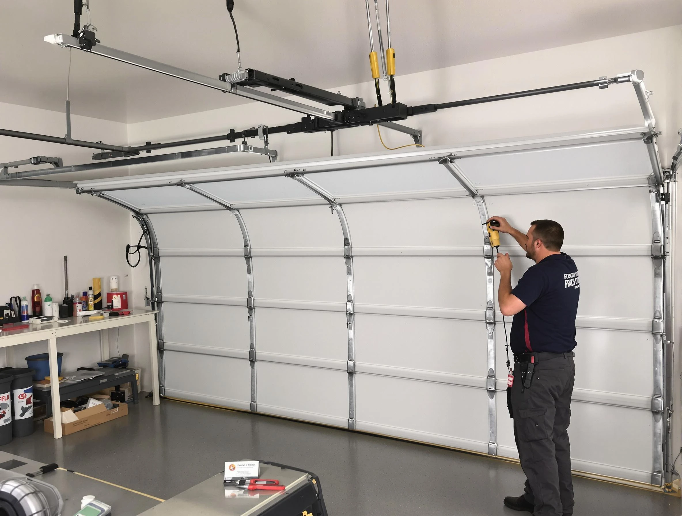 Tyrone Garage Door Repair certified technician performing overhead door system repair in Tyrone