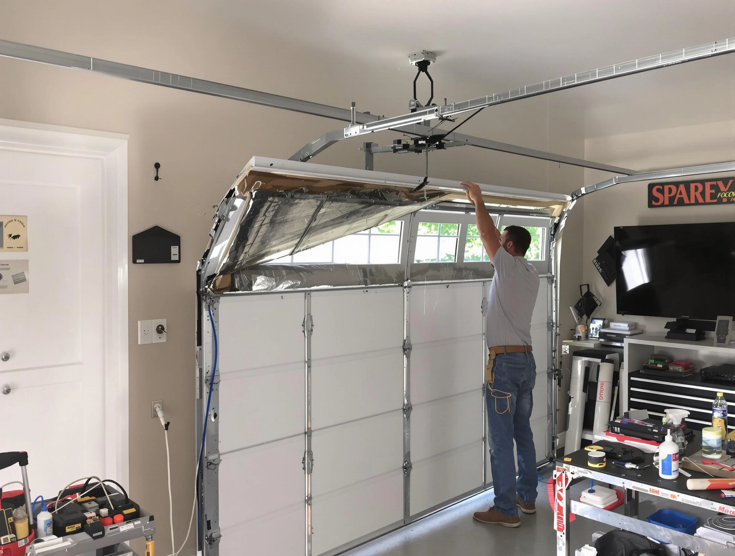 Garage door section replacement by Tyrone Garage Door Repair in Tyrone