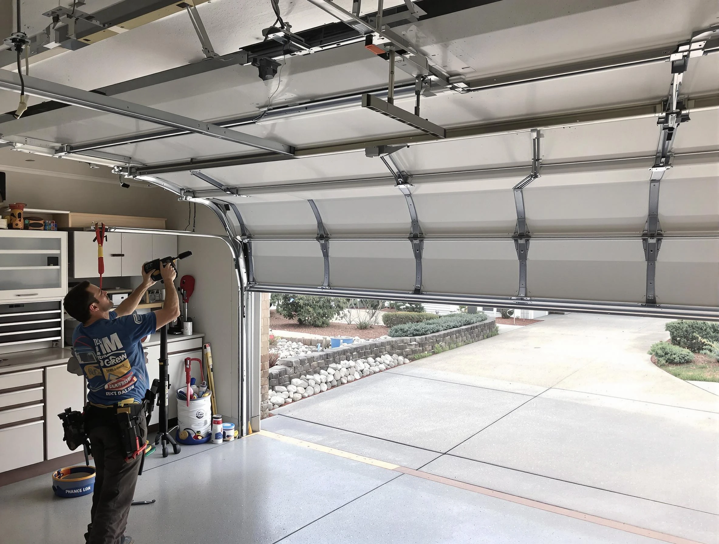 Garage door track repair service by Tyrone Garage Door Repair in Tyrone
